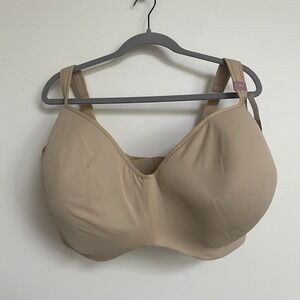 Cacique Bra Womens 46K Smooth Lightly Lined Balconette NWT‎ Beige Tan
